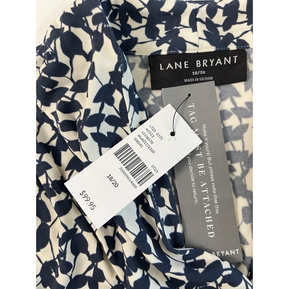 NWT Lane Bryant Floral Jersey Dress Blue And White Size 18/20 - Picture 4 of 9